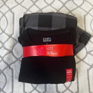 Men’s Large Black and Gray Croft & Barrow “The Jolly” 2 Piece Sleep Set Pajamas